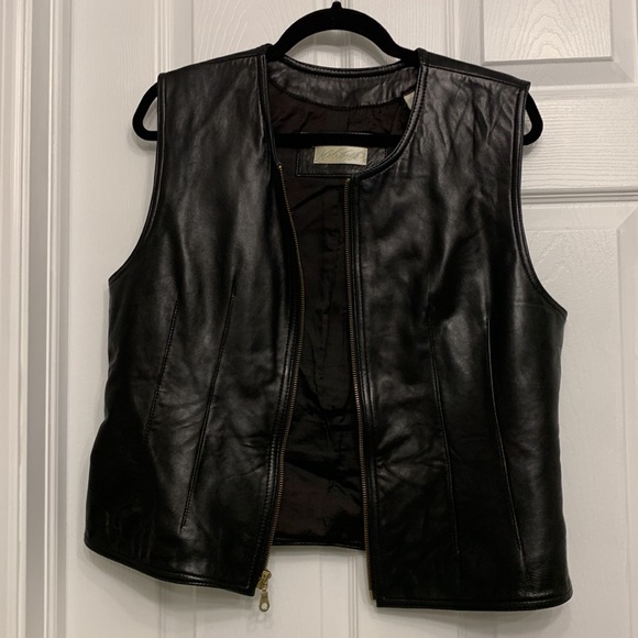 Lord and Taylor black genuine leather vest - Picture 2 of 5